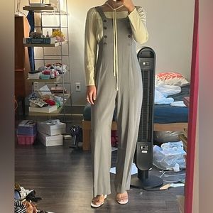 Maryam Nassir Zadeh pinafore apron jumpsuit overall gray suiting US2 XS S